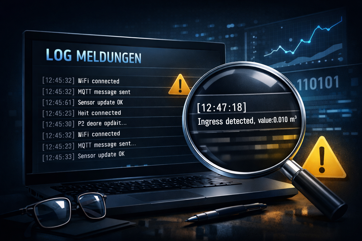 Übersicht: Log-Meldungen im Smart-Gaszähler-Dashboard